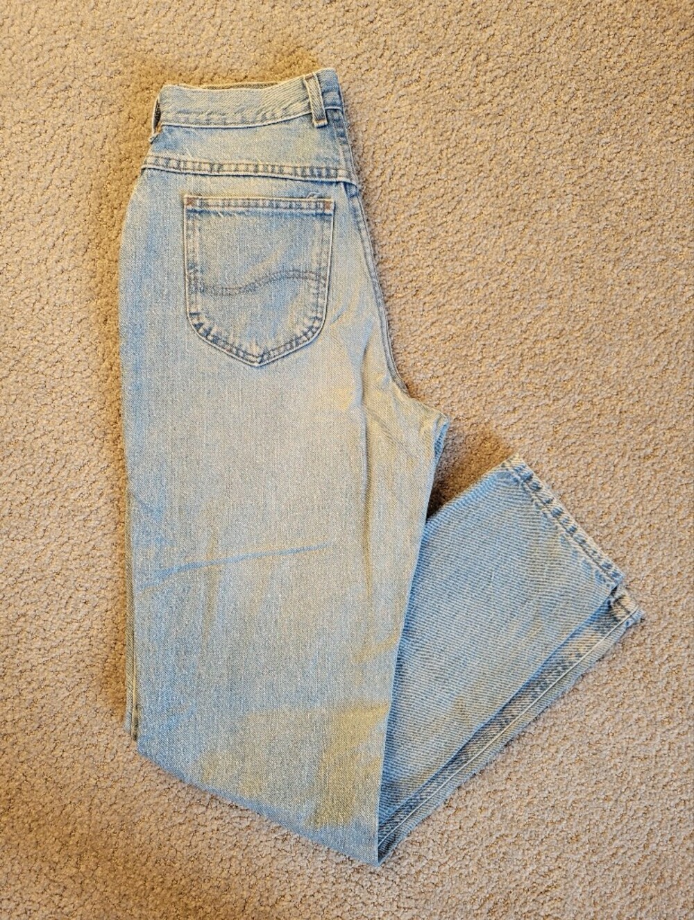 Vintage Lee Original Jeans Light Wash High Rise Straight Leg Denim Womens ~10 - Picture 2 of 15